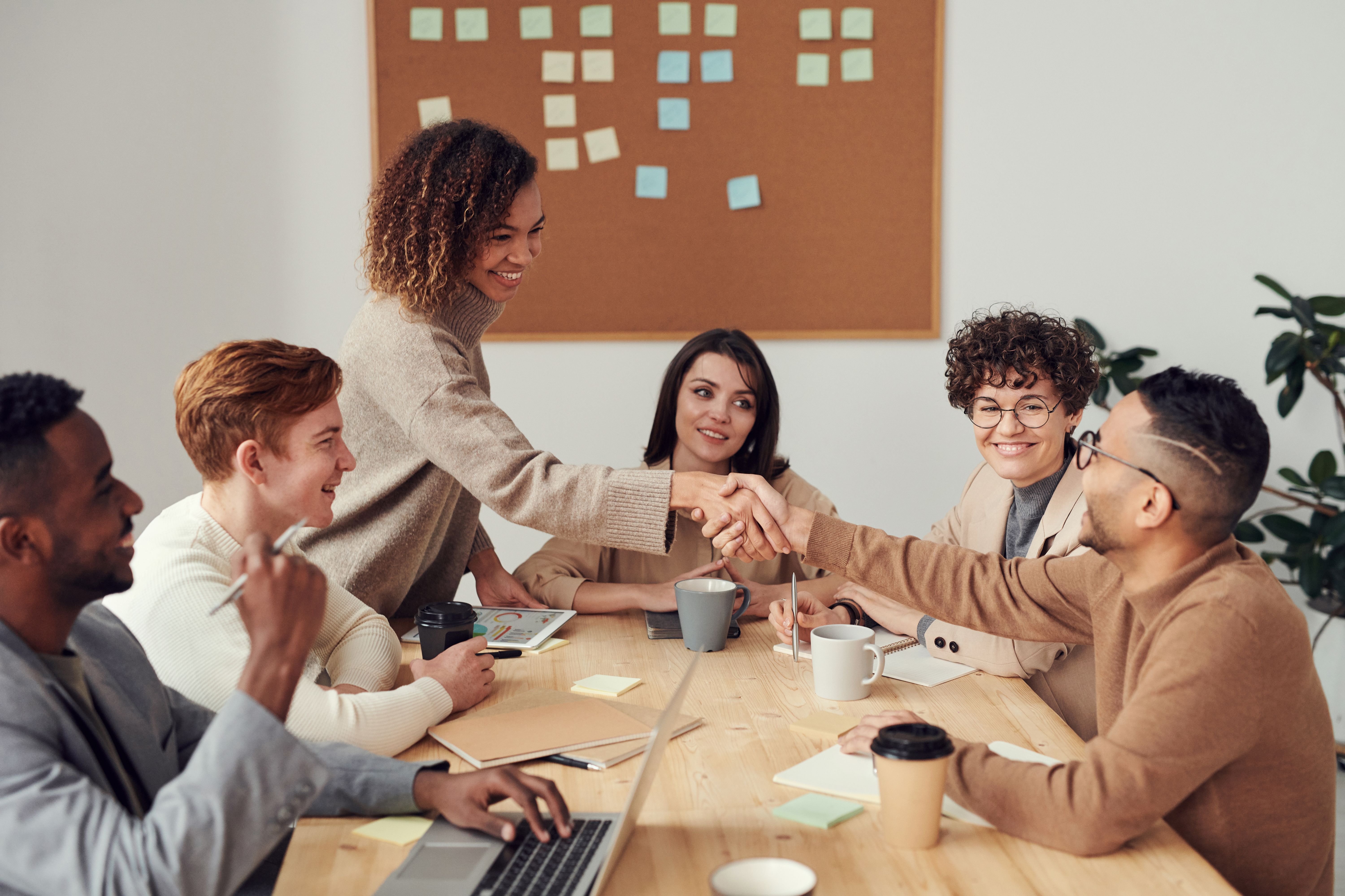 IT team collaborating in modern office